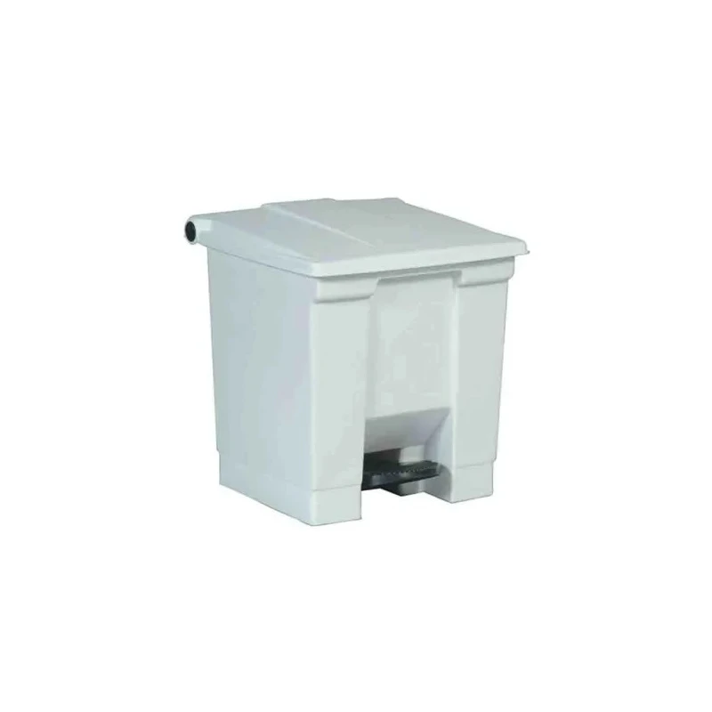 Rubbermaid Commercial Products Legacy Step-On Plastic Waste Bin 30L White Pedal FG614300WHT