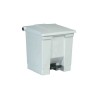 Rubbermaid Commercial Products Legacy Step-On Plastic Waste Bin 30L White Pedal FG614300WHT