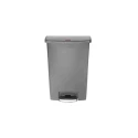 Rubbermaid Commercial Products Legacy Step-On Plastic Waste Bin 30L White Pedal FG614300WHT