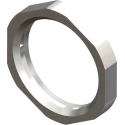 RS PRO Brass Nickel Plated Cable Gland Locknut PG9 Thread 18 mm Wrench Size 2.8 mm Depth 201-7084