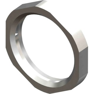 RS PRO Brass Nickel Plated Cable Gland Locknut PG9 Thread 18 mm Wrench Size 2.8 mm Depth 201-7084