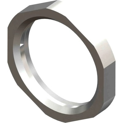 RS PRO Brass Nickel Plated Cable Gland Locknut PG9 Thread 18 mm Wrench Size 2.8 mm Depth 201-7084
