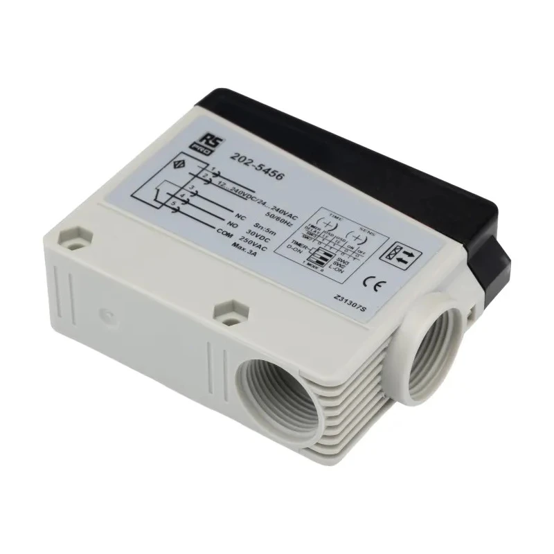 RS PRO Retroreflective Photoelectric Sensor Block Style 5 m Detection Range Relay Output IP67 Protection 202-5456
