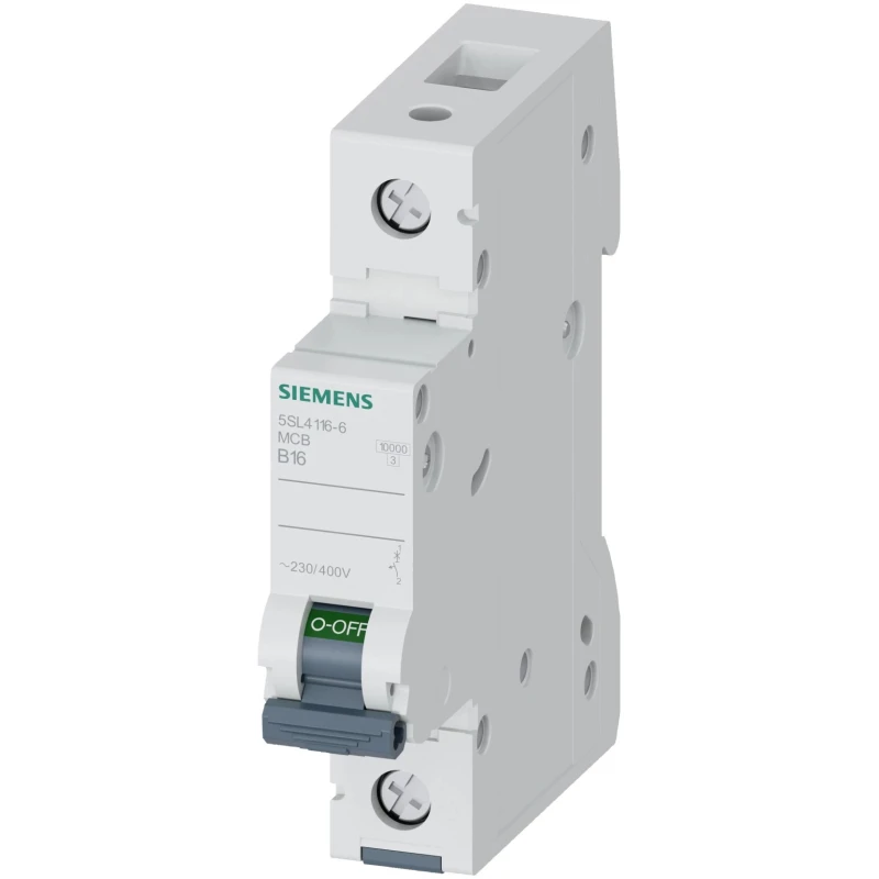 Siemens SENTRON Miniature Circuit Breaker, 1-Pole, 16A, Type B, 400V AC, 72V DC, 10 kA Breaking Capacity 5SL4116-6