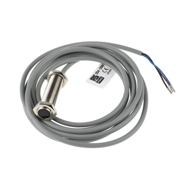RS PRO Diffuse Reflection Photoelectric Sensor, Barrel Sensor, 0.15 m Detection Range, NPN NO Output, IP67, M12 204-3961