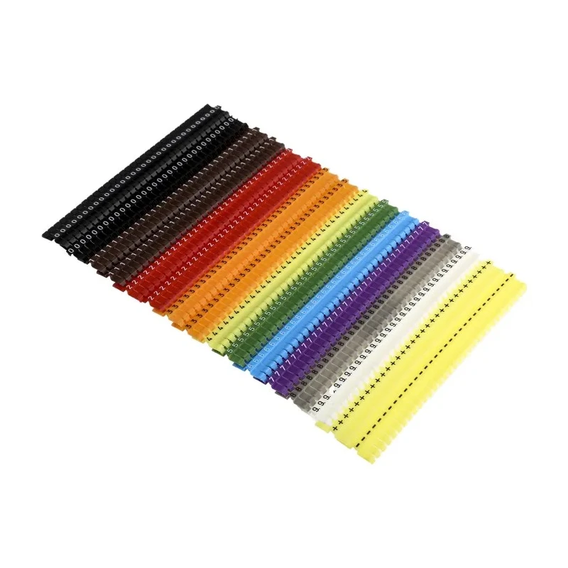 JLP PLIO®-CLIP Clip-On Cable Marker, Pre-printed "+, 0 to 9", Multicolour Polyamide 66, 2.2 to 3.6 mm Cable 07370301000