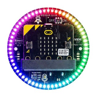 Kitronik BBC Micro:bit Add-on ZIP Halo HD with 60 Individually Addressable Full Colour ZIP LEDs, MEMS Microphone, Piezo 5672