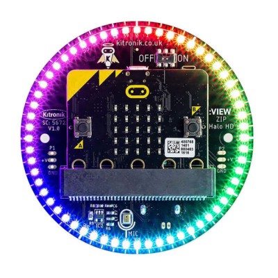 Kitronik BBC Micro:bit Add-on ZIP Halo HD with 60 Individually Addressable Full Colour ZIP LEDs, MEMS Microphone, Piezo 5672