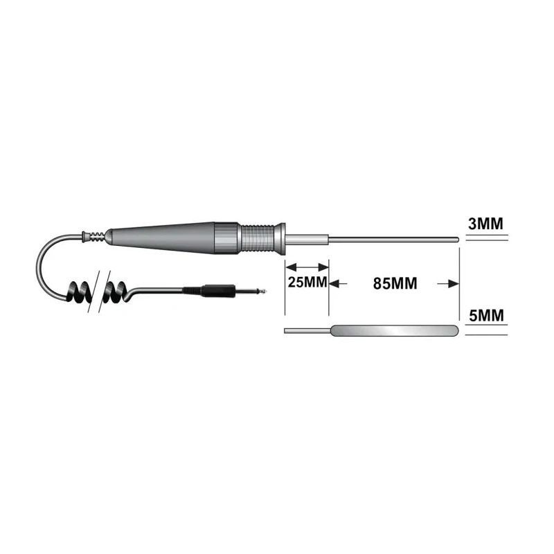 RS PRO NTC Flat Surface/Immersion/Air Temperature Probe, 100 mm Length, 3 mm Diameter, 150 °C Max 204-8389