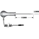 RS Pro PT100 Needle Insertion Temperature Probe, 115 mm Length, 3.3 mm Diameter, 500 °C Max PT100