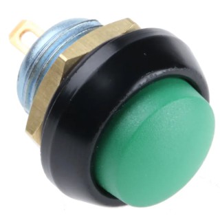 ITW Switches 59 Series Miniature Push Button Switch Panel Mount 14 mm Cutout Green SPST IP67 59-900090