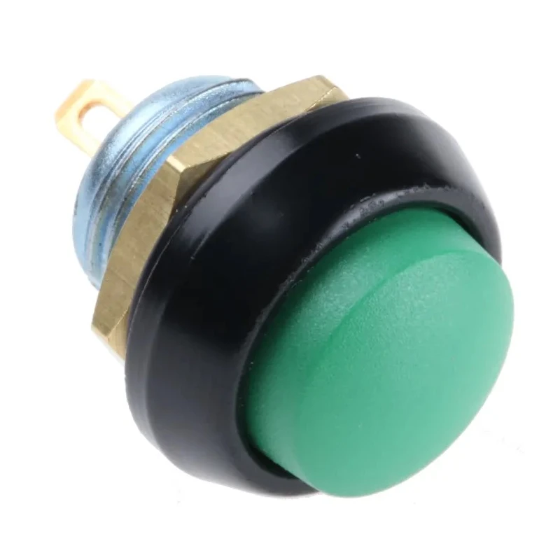 ITW Switches 59 Series Miniature Push Button Switch Panel Mount 14 mm Cutout Green SPST IP67 59-900090