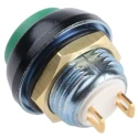 ITW Switches 59 Series Miniature Push Button Switch Panel Mount 14 mm Cutout Green SPST IP67 59-900090