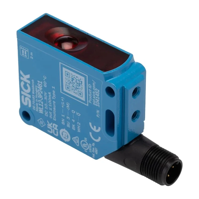 SICK Retroreflective Photoelectric Sensor Rectangular 2 m Detection Range PNP Output IP66, IP67, IP69K WL12-3P2461