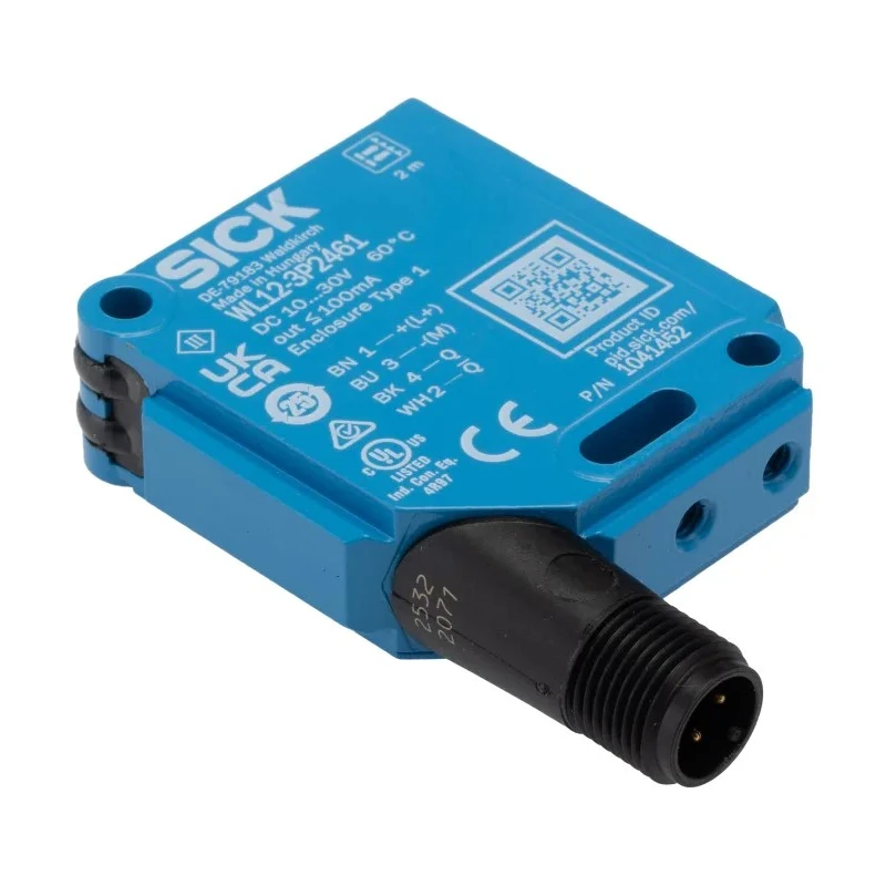 SICK Retroreflective Photoelectric Sensor Rectangular 2 m Detection Range PNP Output IP66, IP67, IP69K WL12-3P2461