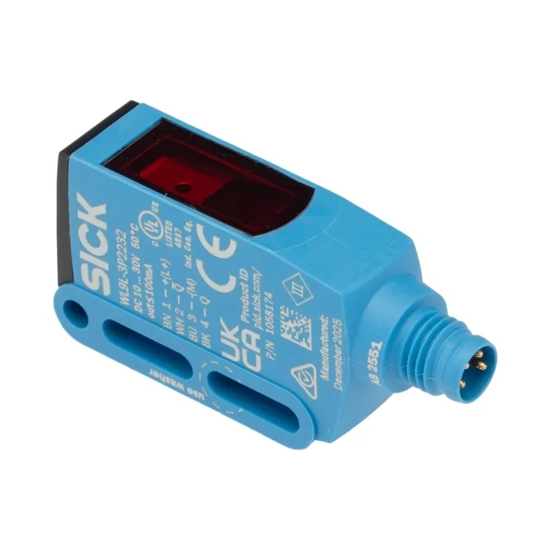 SICK Retroreflective Photoelectric Sensor Block Sensor Laser Light Source 12 m Detection Range PNP Output WL9L-3P2232