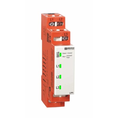 Broyce Control 3 Phase Monitoring Relay, 320/490 V AC Monitor Range, DIN Rail Mount, LPPI