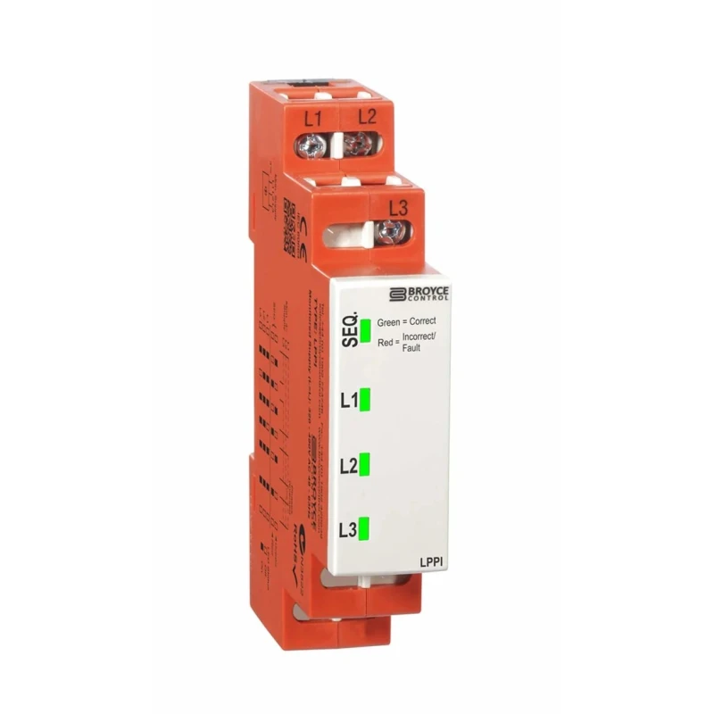 Broyce Control 3 Phase Monitoring Relay, 320/490 V AC Monitor Range, DIN Rail Mount, LPPI