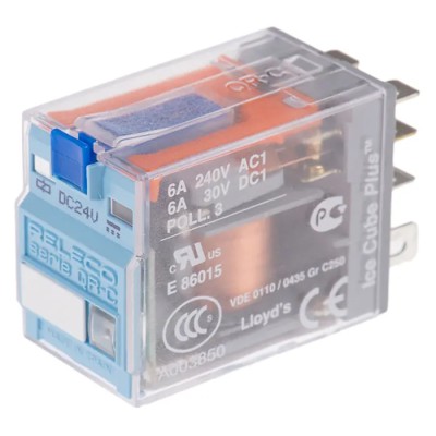 Releco 24V DC Coil PCB Power Relay DPDT 6A Switching Current C7-T21X / DC 24 V