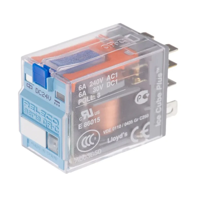 Releco 24V DC Coil PCB Power Relay DPDT 6A Switching Current C7-T21X / DC 24 V