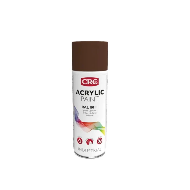CRC Spray Paint 400 ml Brown Gloss RAL 8011 Acrylic Paint 31072