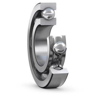 SKF Single Row Deep Groove Ball Bearing 35 mm ID, 100 mm OD, 25 mm Width, Sheet Metal Cage, Steel Balls 6407