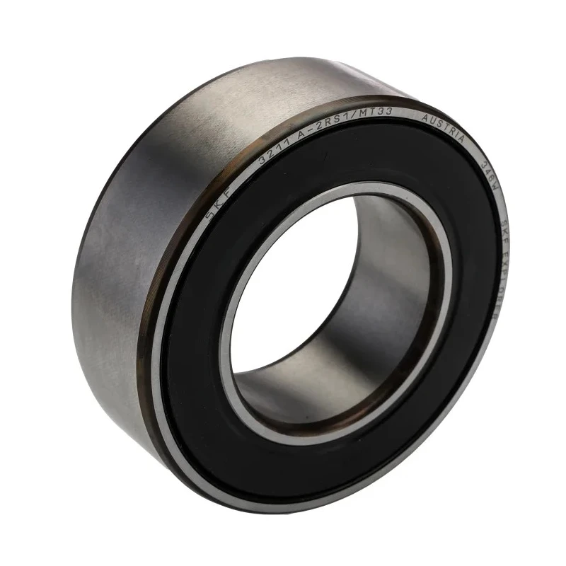 SKF Double Row Angular Contact Ball Bearing 55 mm ID, 100 mm OD, 33.3 mm Race Width 3211 A-2RS1/MT33