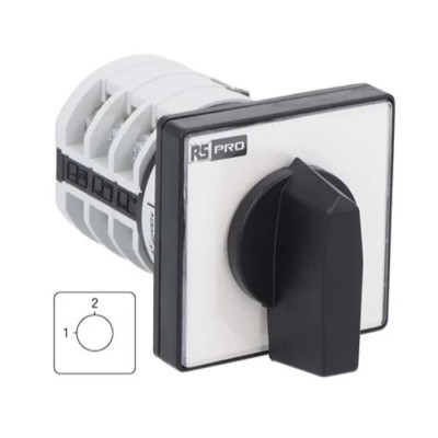RS PRO 3 Pole 3 Phase 2 Position Cam Switch 90 ° Angle of Throw Knob Actuator 16 A 690 V 208-3915