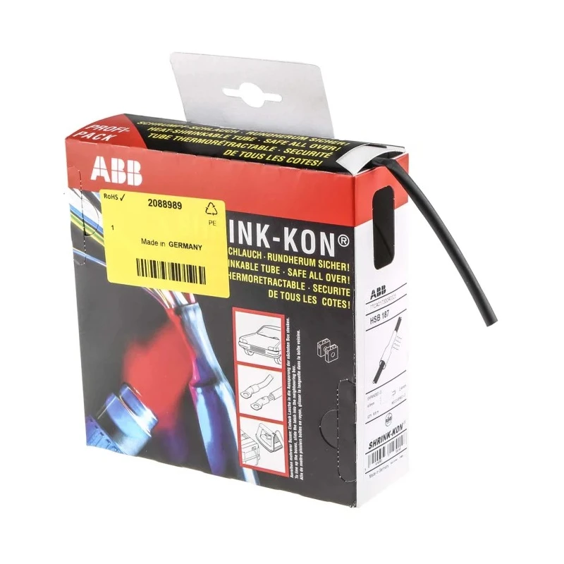 Thomas & Betts Heat Shrink Tubing Kit Black 4.7 mm Sleeve Diameter 9.5 m Length 2:1 Ratio HSB 187