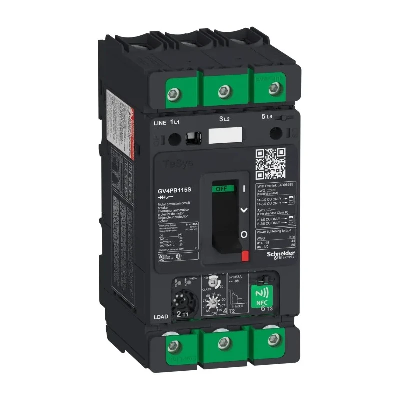 Schneider Electric TeSys GV4PB Thermal Circuit Breaker 115A Current Rating 3-Pole DIN Rail GV4PB