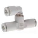 SMC Exhaust Valve Connector Push-in 6 mm 1 MPa Polybutylene Terephthalate AQ340F-06-06
