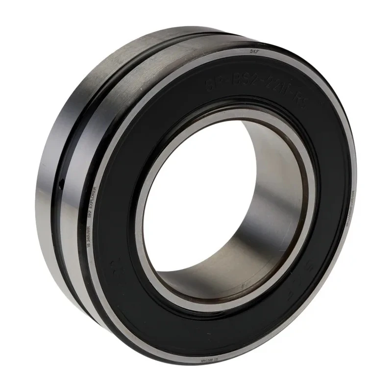 SKF Spherical Roller Bearing with Tapered Bore 55 mm ID, 100 mm OD, Dual Row, Sheet Metal Cage, Sealed BS2-2211-2RSK/VT143