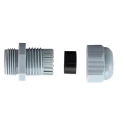 RS Pro Grey Polyamide 66 Cable Gland M12 Thread, 3 mm Minimum, 6.5 mm Maximum Cable Diameter, IP68 210-1339