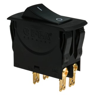 ETA Thermal Circuit Breaker 16A Current Rating 2-Pole Screw Mount Reset Rocker Actuator 3120-N521-H7T1-W01D-16A