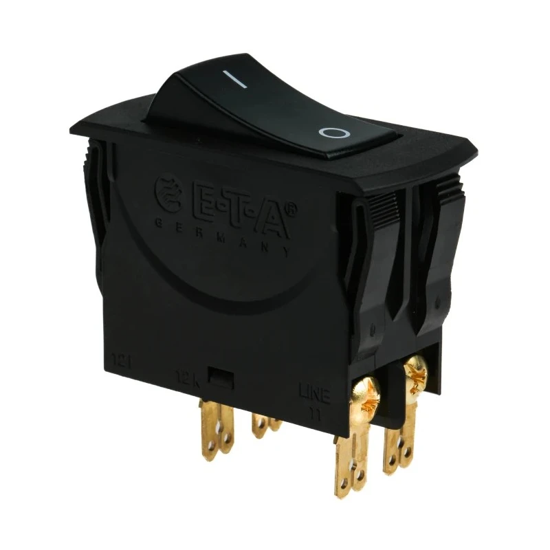 ETA Thermal Circuit Breaker 16A Current Rating 2-Pole Screw Mount Reset Rocker Actuator 3120-N521-H7T1-W01D-16A
