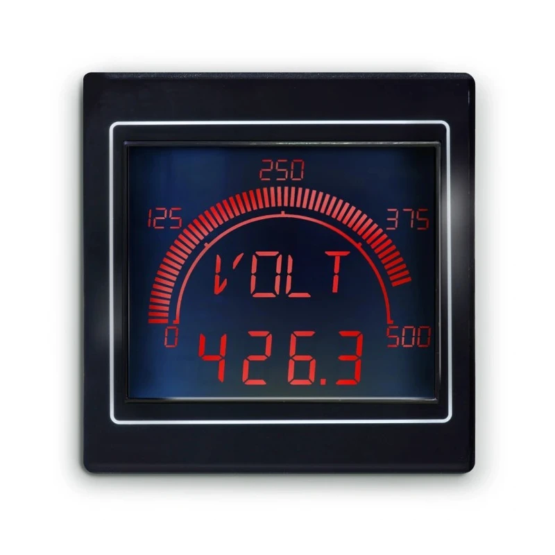 Trumeter APM-MAX LCD Digital Panel Multifunction Meter for Voltage, Frequency, Current, Power, 68 mm x 68 APM-MAX-M21-NU-4R