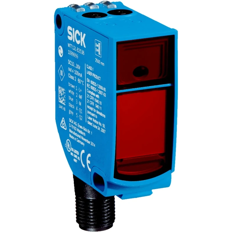 SICK Background Suppression Photoelectric Sensor, Block Sensor, 50 mm to 1.8 m Detection Range, NPN Output WTT12L-B2556