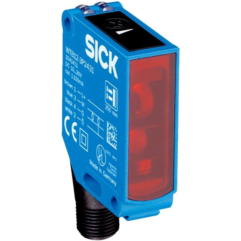SICK Background Suppression Photoelectric Sensor Block Sensor 20 mm to 350 mm, NPN Output, IP66 IP67 IP69K WTB12-3N2431