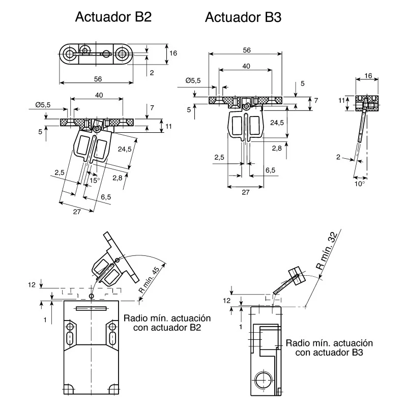 Schmersal Actuator for Use with AZ Safety Switch AZ15/16-B2