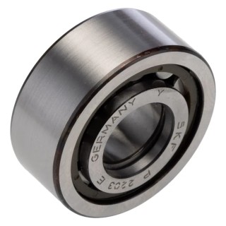 SKF Roller Bearing, 17 mm ID, 40 mm OD, 16 mm Race Width, Non-Metallic Cage, Shielded, Limiting Speed 22000 rpm NUP 2203 ECP