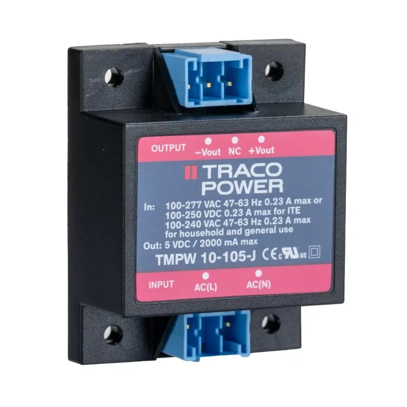 TRACOPOWER TMPW 10-105-J Switching Power Supply 2 Output 5V AC, 10 W, 90-305V AC Input, 2A Output Current TMPW 10-105-J