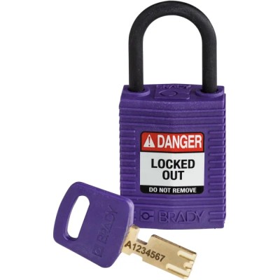 Brady Purple Nylon Plastic Padlock with 4.72 mm Shackle Diameter 150186