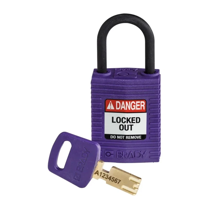 Brady Purple Nylon Plastic Padlock with 4.72 mm Shackle Diameter 150186