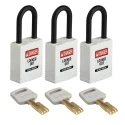 Brady White Nylon Plastic Safety Lockout Padlock 6.35 mm Shackle Diameter Model 150267