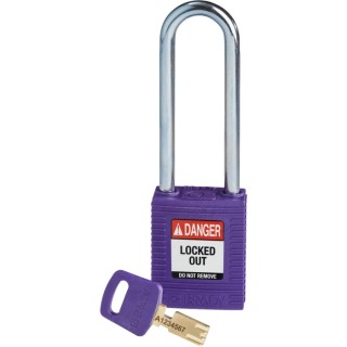 Brady Purple Nylon and Steel Padlock with 6.35 mm Shackle Diameter, 76.2 mm Shackle Length 150233
