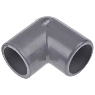 Georg Fischer Plastic Pipe Fitting 90° Push-in Female Elbow 1/2 in PVC-U Grey 30mm 721101106