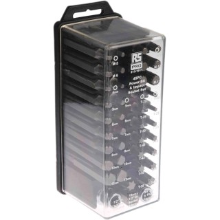 RS PRO 45-Piece 1/2 in, 3/8 in Standard Socket Set Chrome Vanadium Steel 213-1011