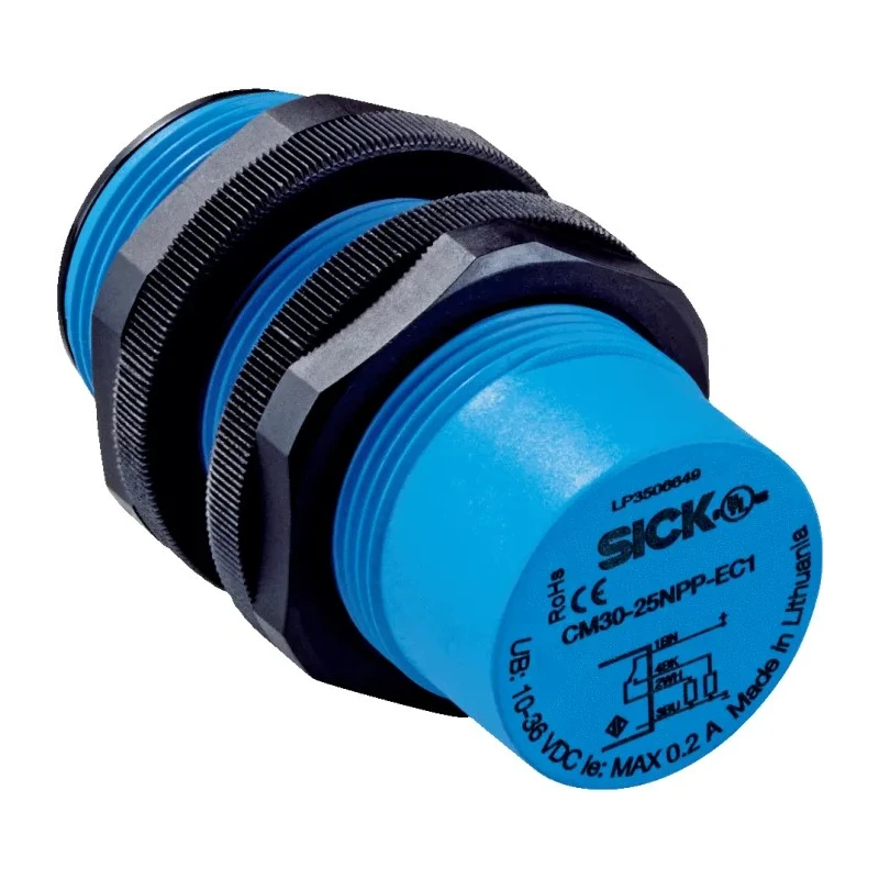 SICK Threaded Barrel Capacitive Proximity Sensor M30 x 1, 25 mm Detection Range, NPN Output, 200mA, 30 V DC CM30-25NNP-EC1