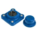 SKF Stainless Steel 4 Hole Flange Bearing Unit 20 mm ID, Set Screw Locking, SKF Food Line Series F4BC 20M-CPSS-DFH