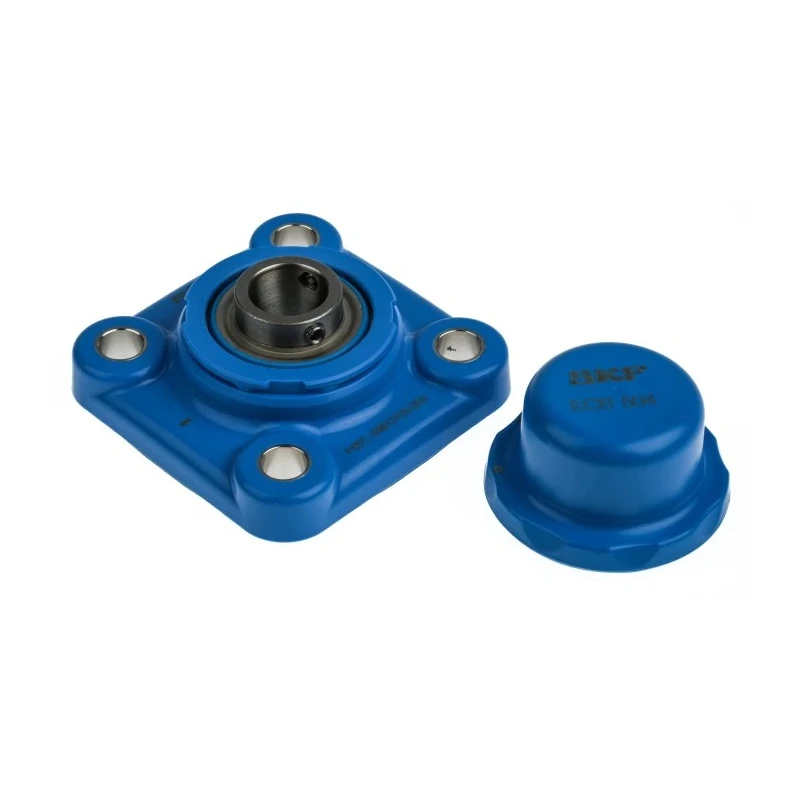 SKF Stainless Steel 4 Hole Flange Bearing Unit 20 mm ID, Set Screw Locking, SKF Food Line Series F4BC 20M-CPSS-DFH